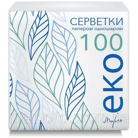 Серветка паперова біла 1-но шар. (100)